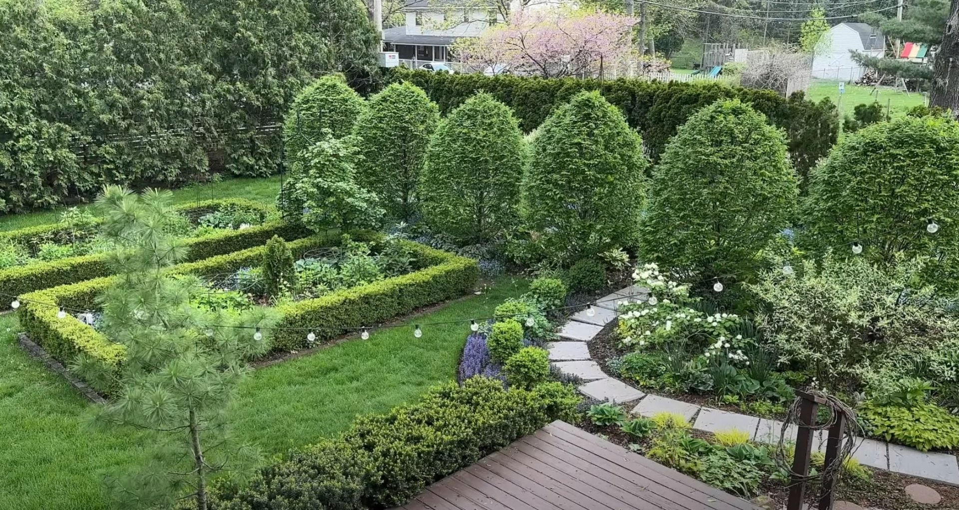 Expert landscaping services showcasing formal garden design and maintenance Professionally maintained garden with formal landscaping design